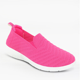 Shop Wide Fit Knit Fabric Slip On Trainers